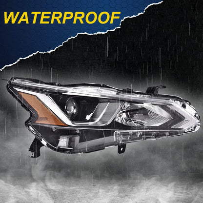 G-PLUS Projector Headlights,Fit 2019 2020 Nissan Altima 4-Door Sedan S SL SV SR ONE,(ONLY For Factory Halogen Headlights),Automotive Headlamps Chrome Housing,Passenger Side (Right),faros delanteros