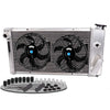 Compatible For Chevy Vega1971-1977 / Compatible For Pontiac Astre 1975-1976 Compatible For Chevy SBC V8 Conversion Aluminum Racing Radiator Replacement +10" Radiator Cooling Fan