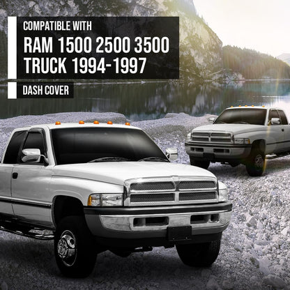 G-PLUS TPE Dash Cover Dashboard Compatible with Dodge Ram 1500 2500 3500 Truck 1994-1997 Gray