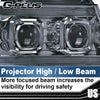 G-PLUS LED Tube Dual Projector Headlights, Compatible with 2007-2014 Chevy Tahoe/Suburban Bumper Headlamps Assembly, Smoky Lens Chrome Housing Clear Reflector,faros delanteros
