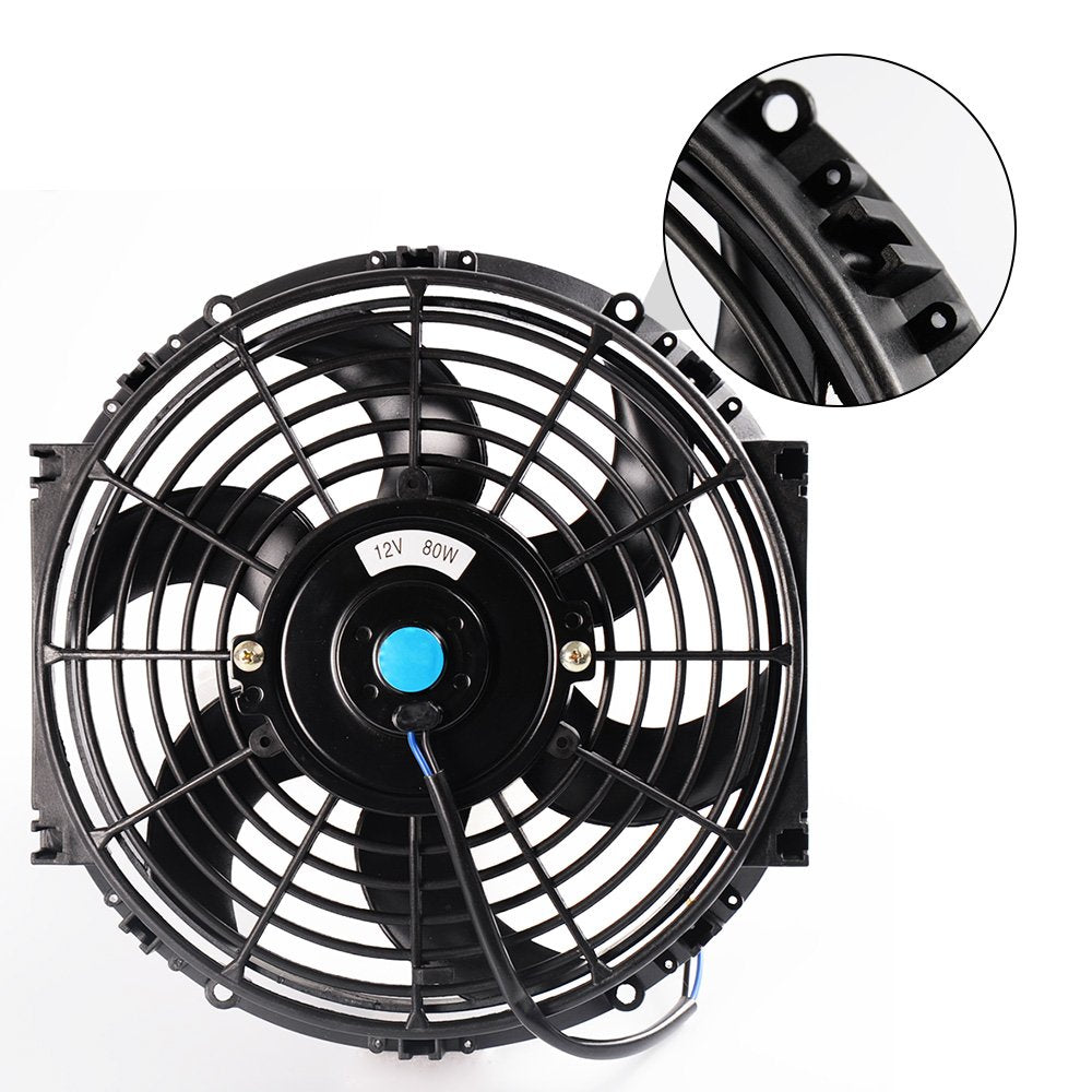 Compatible For Jeep CJ5/CJ6/CJ7 3.8L 4.2L 5.6L 1972-1986 Full Aluminum Racing Radiator Replacement + 2 PCS 10'' Radiator Cooling Fan
