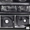 G-PLUS LED Tube Dual Projector Headlights, Compatible with 2007-2014 Chevy Tahoe/Suburban Bumper Headlamps Assembly, Clear Lens Black Housing Amber Reflector,faros delanteros