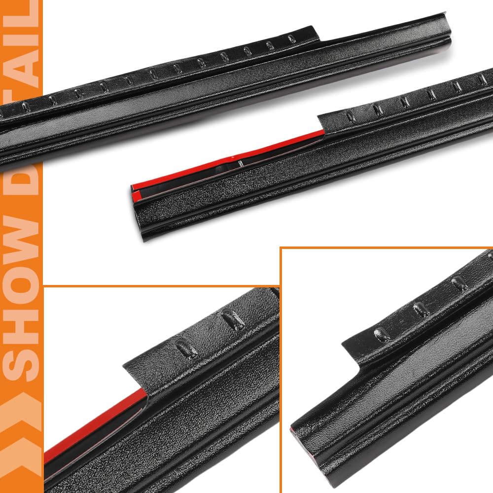 G-PLUS Rocker Panel Covers Compatible with Chevy Silverado 1500 Extended Cab 2014-2018 Black