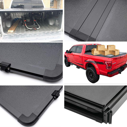 G-PLUS Hard Tri-Fold Truck Tonneau Cover Folding Truck Top Coverscompatible with Toyota Tundra 2007-2013 8' feet Long Bed