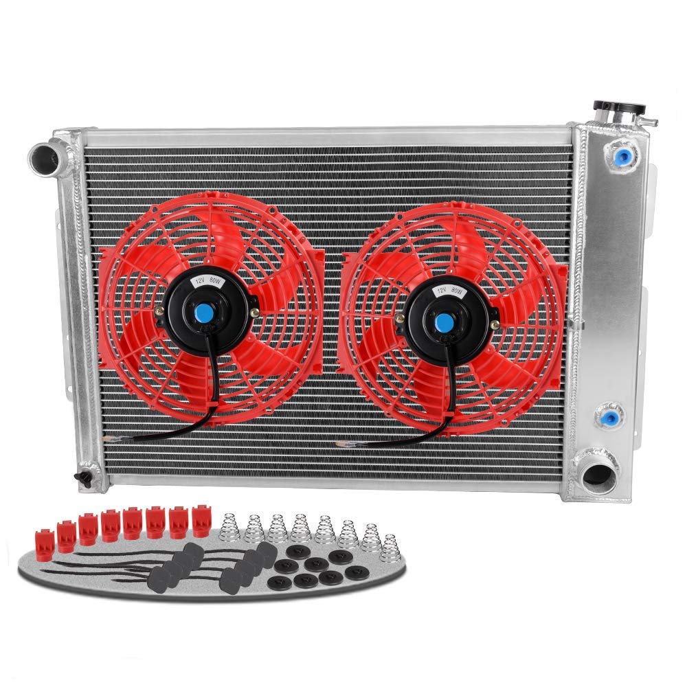 Aluminum Racing Radiator Replacement For CHEVY CAMARO BIG BLOCK/FIREBIRD TRANS AM 67-69+ 10" Radiator Cooling Fan * 2