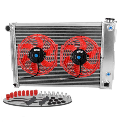 Aluminum Racing Radiator Replacement For CHEVY CAMARO BIG BLOCK/FIREBIRD TRANS AM 67-69+ 10" Radiator Cooling Fan * 2