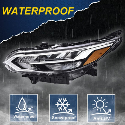 G-PLUS Headlights Assembly, Compatible with 2020-2021 Nissan Sentra Left Bumper Headlamp, Clear Lens Black Housing Amber ReflectorBumper Headlamps