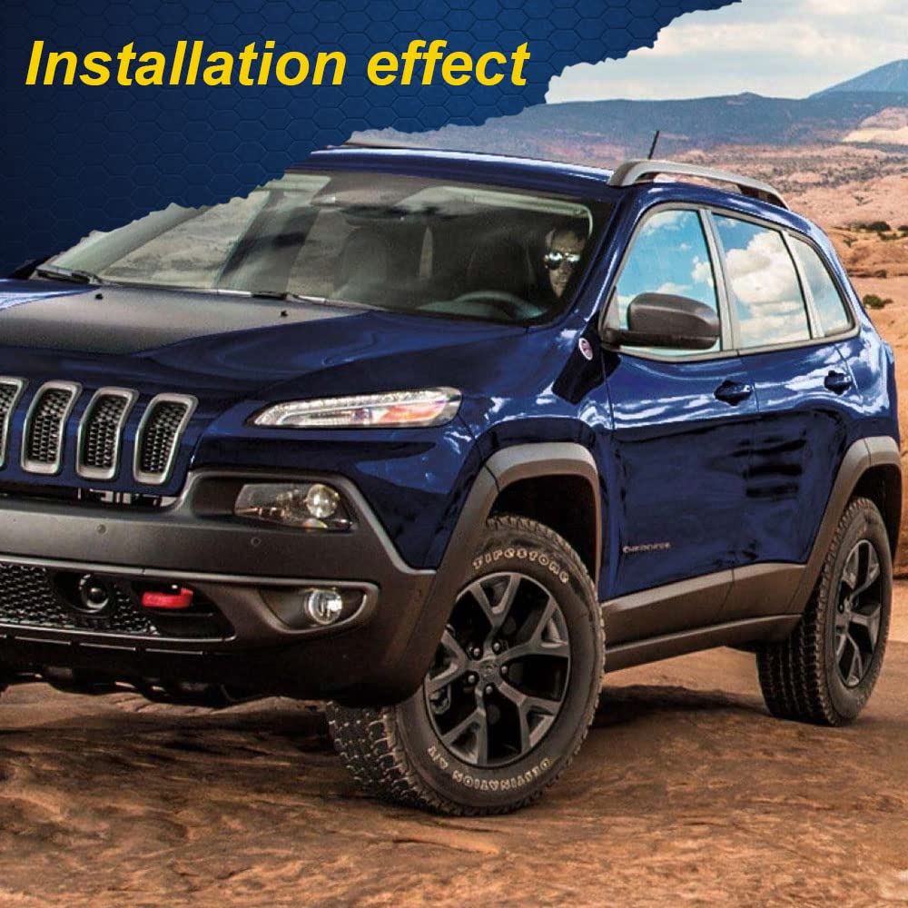 G-PLUS Rear Left Fender Flare Compatible With 14-19 Jeep Cherokee, Wheel Opening Molding Flares Black Wheel Cover Protector