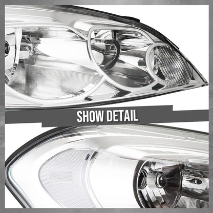 G-PLUS Headlights Assembly, Fit 2006-2007 Chevy Monte Carlo/2006-2013 Chevy Impala/2014-2016 Chevy Impala Limited Bumper Headlamps, Clear Lens Chrome Housing Clear Reflector,faros delanteros