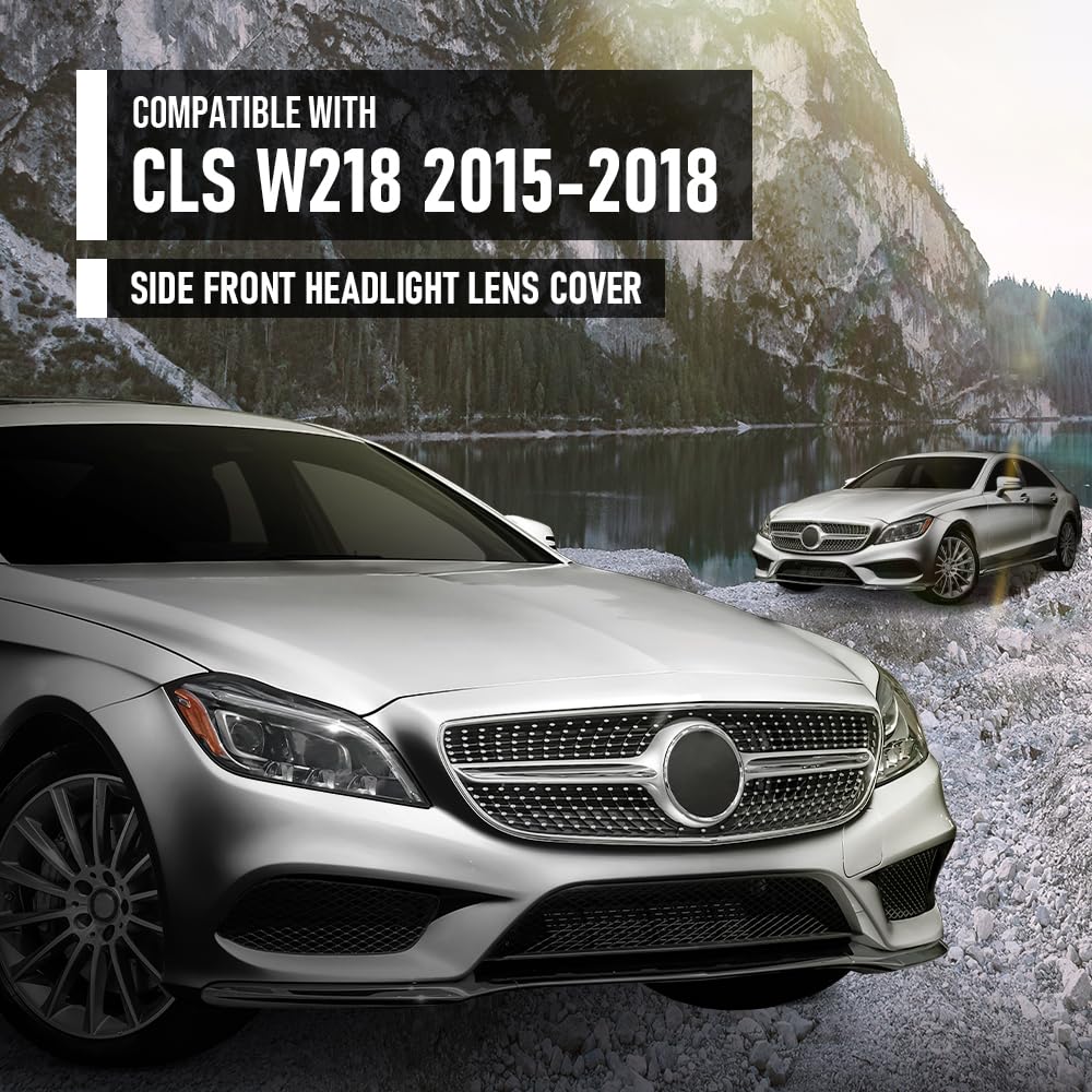 G-PLUS Headlight Lens Cover Compatible with Benz CLS-Class W218 2015-2018 Left & Right Front Headlamp Lens Cover Clear