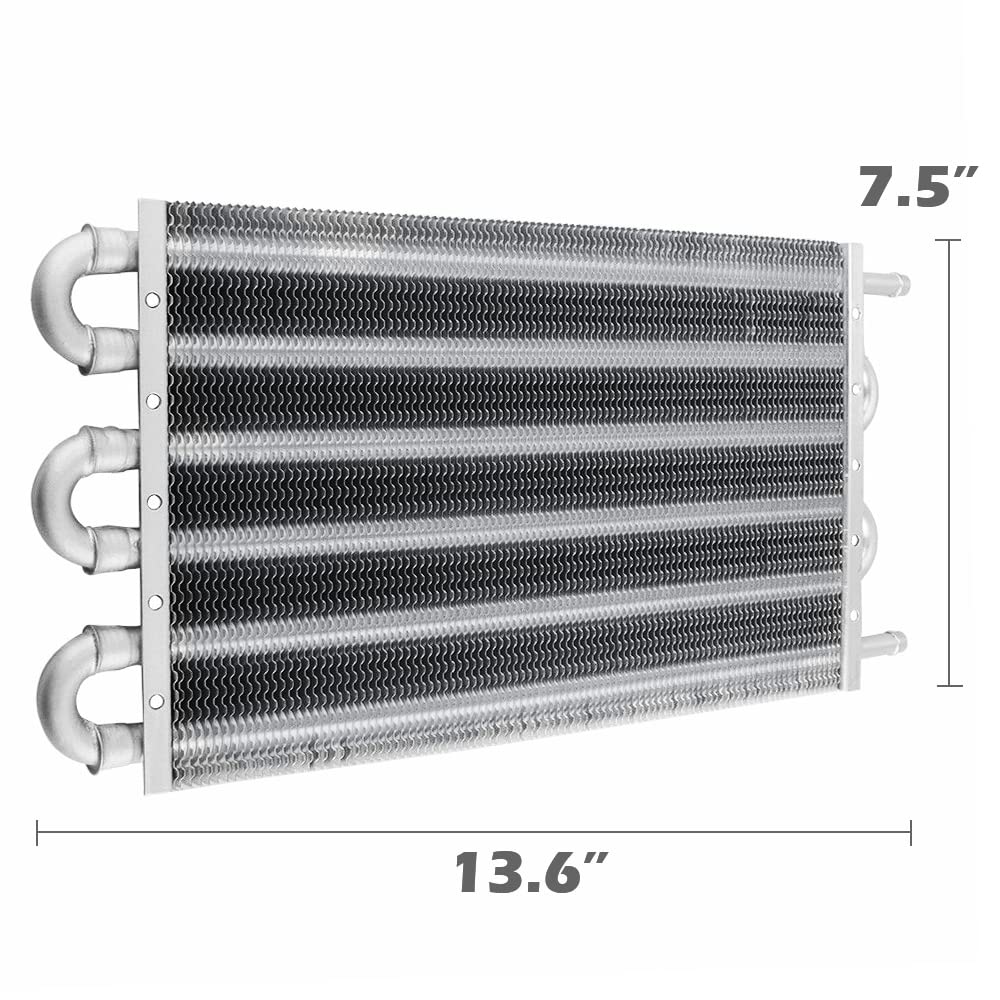 G-PLUS 6 Row AN6 Aluminum Engine Transmission Racing Oil Cooler with Mounting Kit Silver, Compatible with Universal Car Truck Trans Full