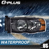 G-PLUS Headlights Assembly Compatible with Dodge Ram 1500 2500 3500 2002-2005 Bumper Headlamp, Clear lens Black Housing Amber Reflector