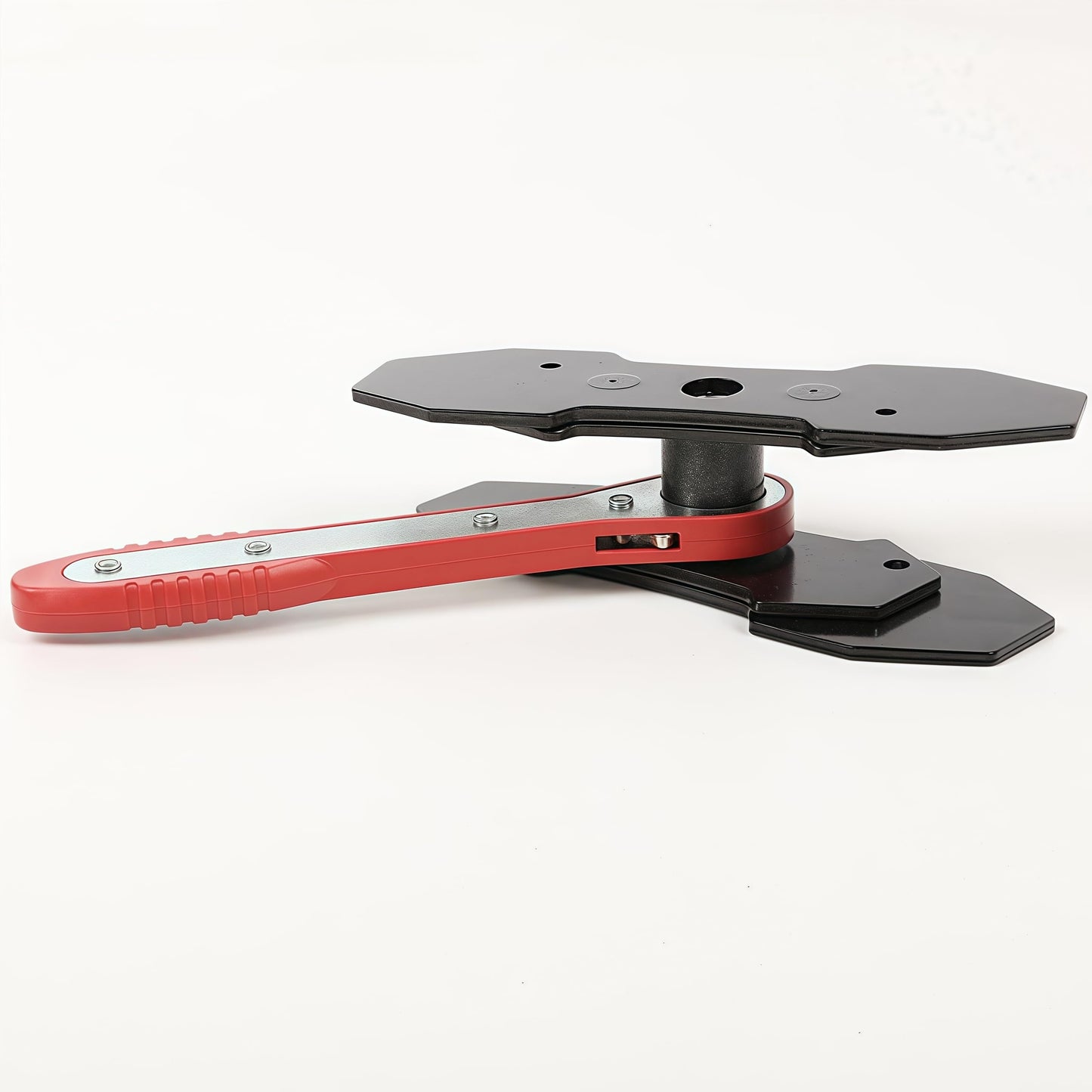 G-PLUS 360° Brake Caliper Press Tool with 2 Groups Steel Plates,4 in 1 Universal Disc Ratchet Brake Caliper Tool,Ratchet Piston Spreader Automotive Tools Car Brake Repair & Instalation Red