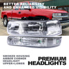 G-PLUS Headlights Compatible with Chevy Silverado 1999 2000 2001 2002,Fit Suburban/Tahoe 2000-2006 Bumper Headlamps, Clear Lens Chrome Housing Clear Reflector Left & Right Side,faros delanteros