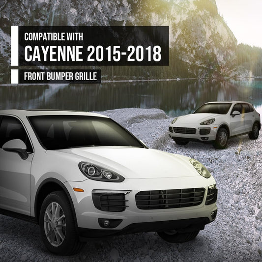 G-PLUS Front Bumper Grille Compatible with Porsche Cayenne 2015 2016 2017 2018 95850568302, 958505683 Black