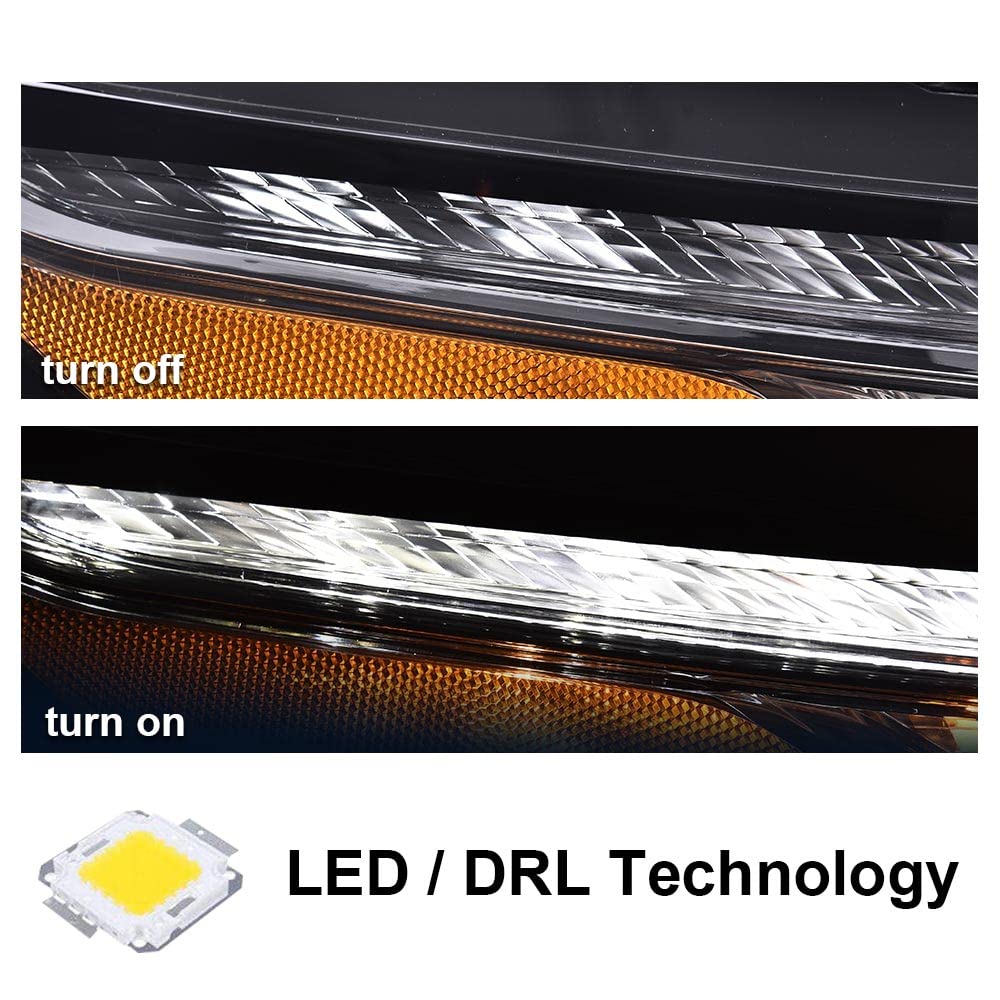 G-PLUS LED DRL Parking Light Turn Signal Lamp With Bulbs Compatible with 2014-2018 Jeep Cherokee 68157102AQ Right Passenger Side