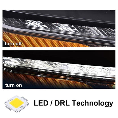 G-PLUS LED DRL Parking Light Turn Signal Lamp With Bulbs Compatible with 2014-2018 Jeep Cherokee 68157102AQ Right Passenger Side