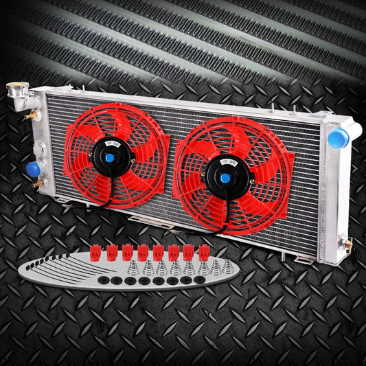Aluminum Racing Radiator Replacement +10" Radiator Cooling Fan Compatible For Jeep CHEROKEE/COMANCHE XJ 2.5L 4.0L I4/I6 1991-2001