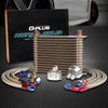 G-PLUS Universal 15 Row AN10 Engine Transmission Oil Cooler Kit Oil Filter Relocation Kit
