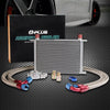 G-PLUS 25 Row AN10-10AN Universal Engine Transmission Oil Cooler Kit + Oil Filter Relocation Kit Silver