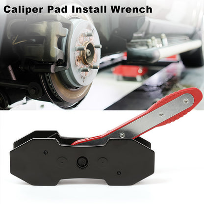 G-PLUS 360° Brake Caliper Press Tool with 2 Groups Steel Plates,4 in 1 Universal Disc Ratchet Brake Caliper Tool,Ratchet Piston Spreader Automotive Tools Car Brake Repair & Instalation Red