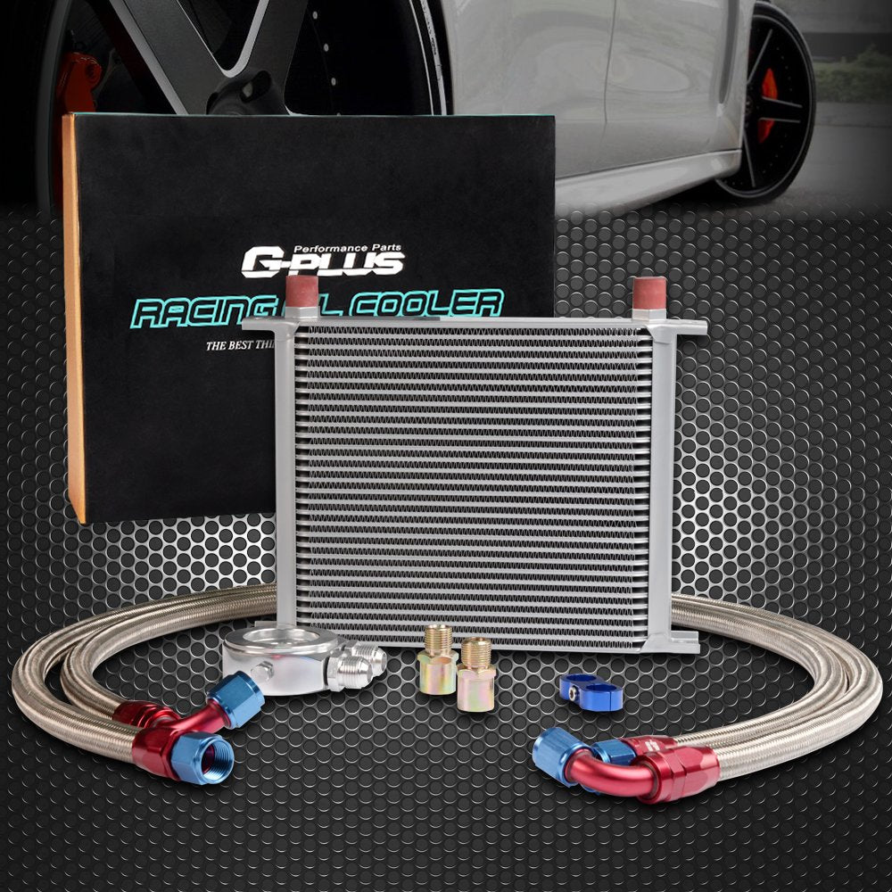 30 Row AN10 Universal Engina Transmission Oil Cooler + Filter Adapter Kit