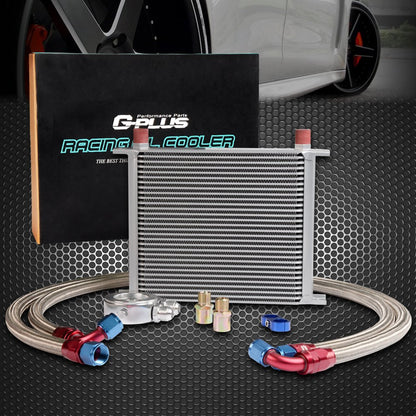 30 Row AN10 Universal Engina Transmission Oil Cooler + Filter Adapter Kit