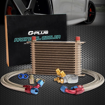 G-PLUS 15 ROW AN10 Thermostat Adaptor Engine Transmission Oil Cooler Kit + Oil Filter Adapter Hose Kit
