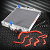 2 Row 42mm Aluminum Radiator Compatible For HONDA CIVIC D15/16 EG/EK 92-00+Silicone Hose