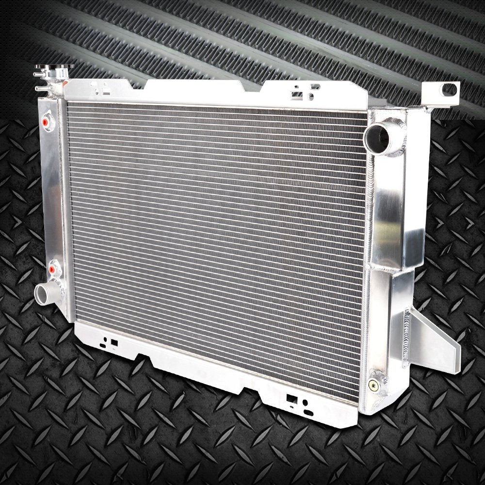2-Row Core Full Aluminum Racing Radiator Stop Leak Compatible For FORD F-150/F-250/F150/F SUPER DUTY V8 1985-1996 Silver
