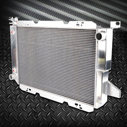 2-Row Core Full Aluminum Racing Radiator Stop Leak Compatible For FORD F-150/F-250/F150/F SUPER DUTY V8 1985-1996 Silver