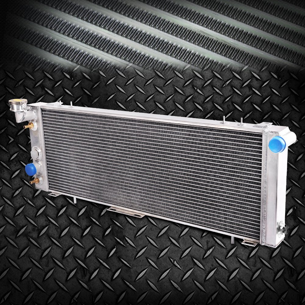 Aluminum Racing Radiator Replacement +10" Radiator Cooling Fan Compatible For Jeep CHEROKEE/COMANCHE XJ 2.5L 4.0L I4/I6 1991-2001