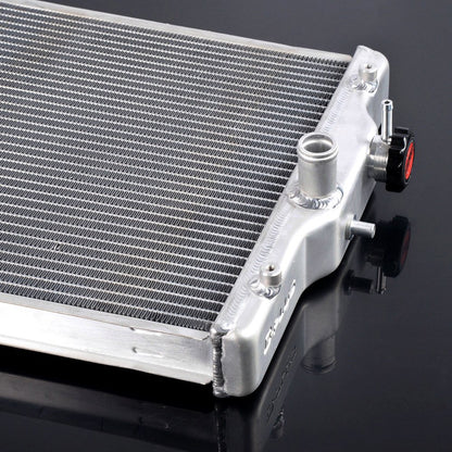 G-PLUS 3 Row 52mm Aluminum Cooling Racing Radiator Stop Leak Compatible with Honda Civic 1992-2000 EK EG D15 D16 in/Out 28mm