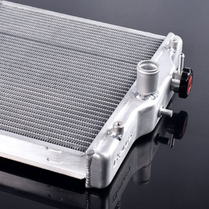2 Row Core 42mm Aluminum Racing Radiator Replacement For Honda EG EK Civic/Del Sol Integra B16A B16B B18C 1992-2000 +12" Red Radiator Cooling Fan