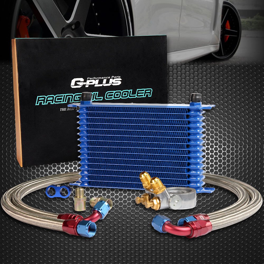 G-PLUS 15 ROW AN10 Thermostat Adaptor Engine Transmission Oil Cooler Kit + Oil Filter Adapter Hose Kit