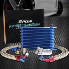 G-PLUS Aluminum Oil Cooler Kit 15 Row Universal Engine Transmission Filter Kit