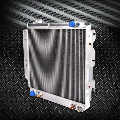 G-PLUS 2 Row Core Full Aluminum Racing Performance Radiator Replacement For 1987-2006 Jeep Wrangler YJ TJ 2.4L-4.2L 2.5L 4.0L L4 L6 Silver