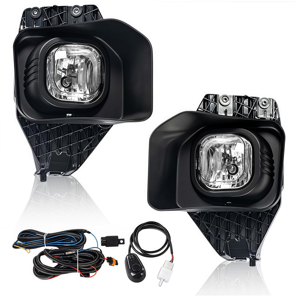G-PLUS Fog Lights Driver and Passenger Side w/Harness and Switch Compatible with Ford F250 F350 F450 F550 Super Duty 2011-2016 Front Bumper Fog Lamp FO2593230 FO2592230 Clear Lens