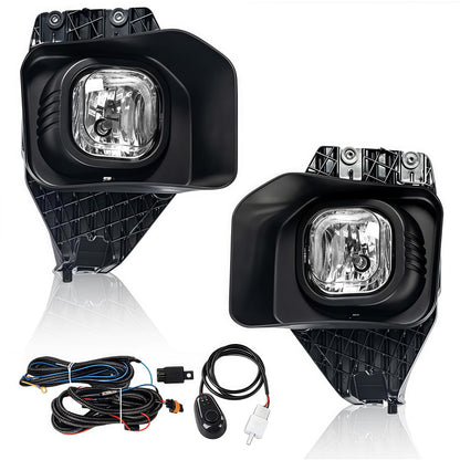 G-PLUS Fog Lights Driver and Passenger Side w/Harness and Switch Compatible with Ford F250 F350 F450 F550 Super Duty 2011-2016 Front Bumper Fog Lamp FO2593230 FO2592230 Clear Lens